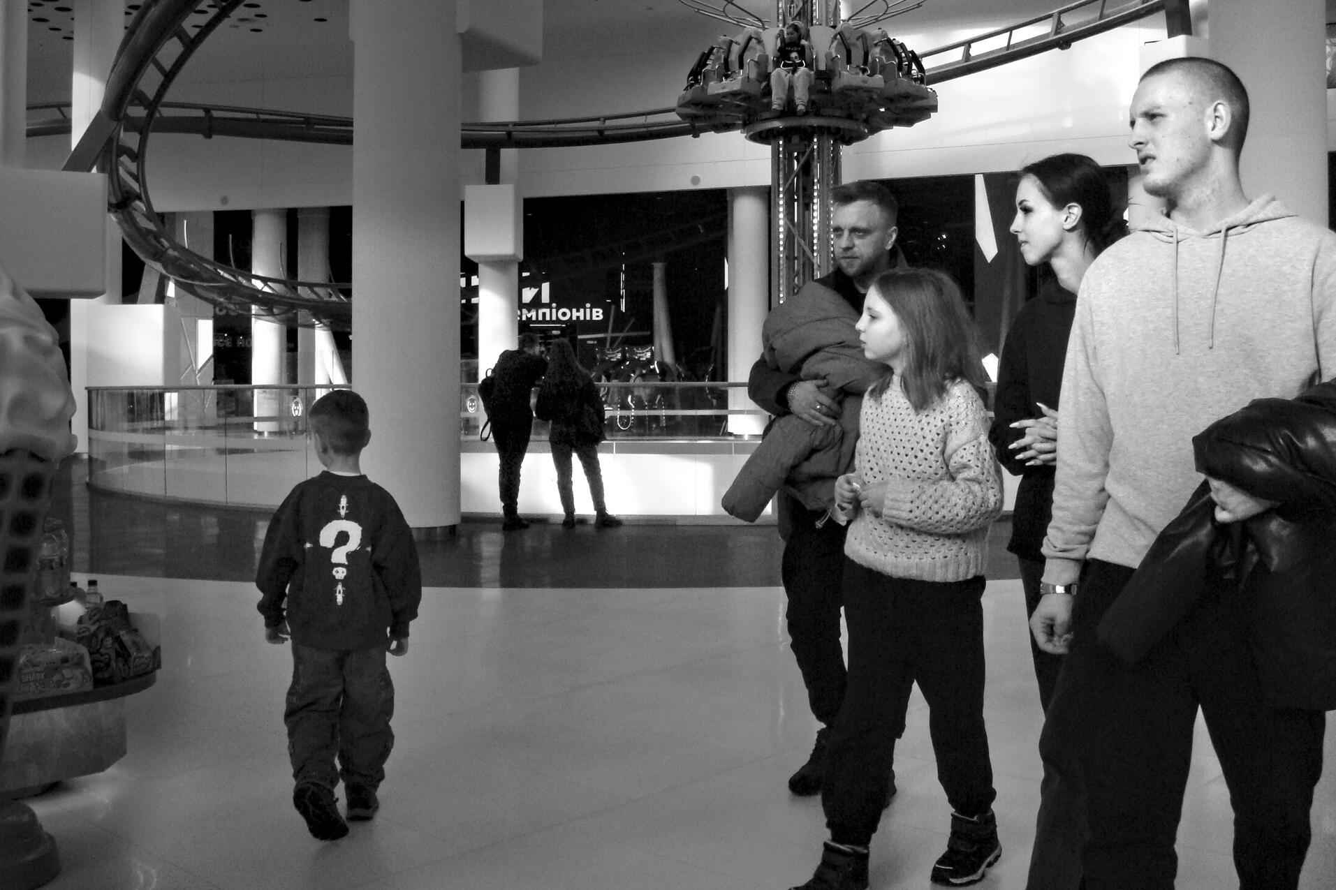 Doing some street type photography at the Republic trade center while it&#39;s crazy cold outside. Kyiv, Ukraine, February 2025. Shot on my Sony DSC-T100.